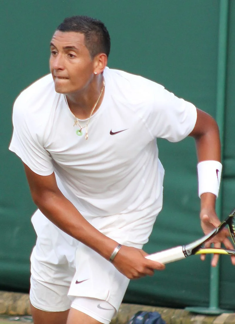 Nick Kyrgios in action at Wimbledon last year. 