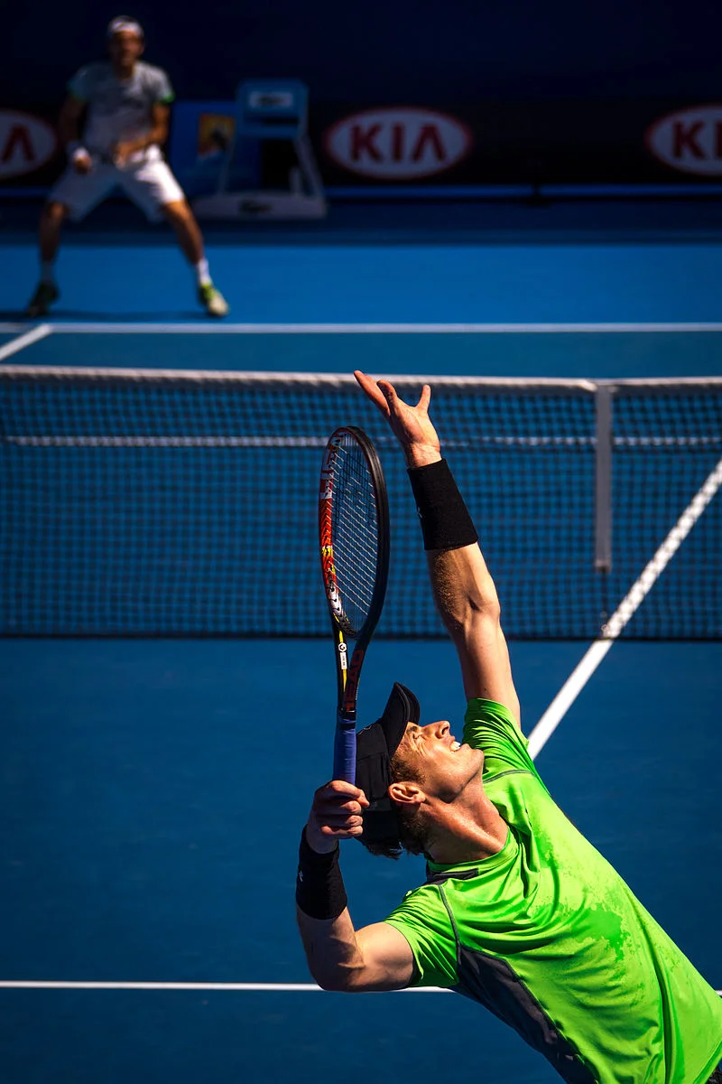 Andy Murray at the 2015 Australian Open. Photograph by Brendan Dennis.