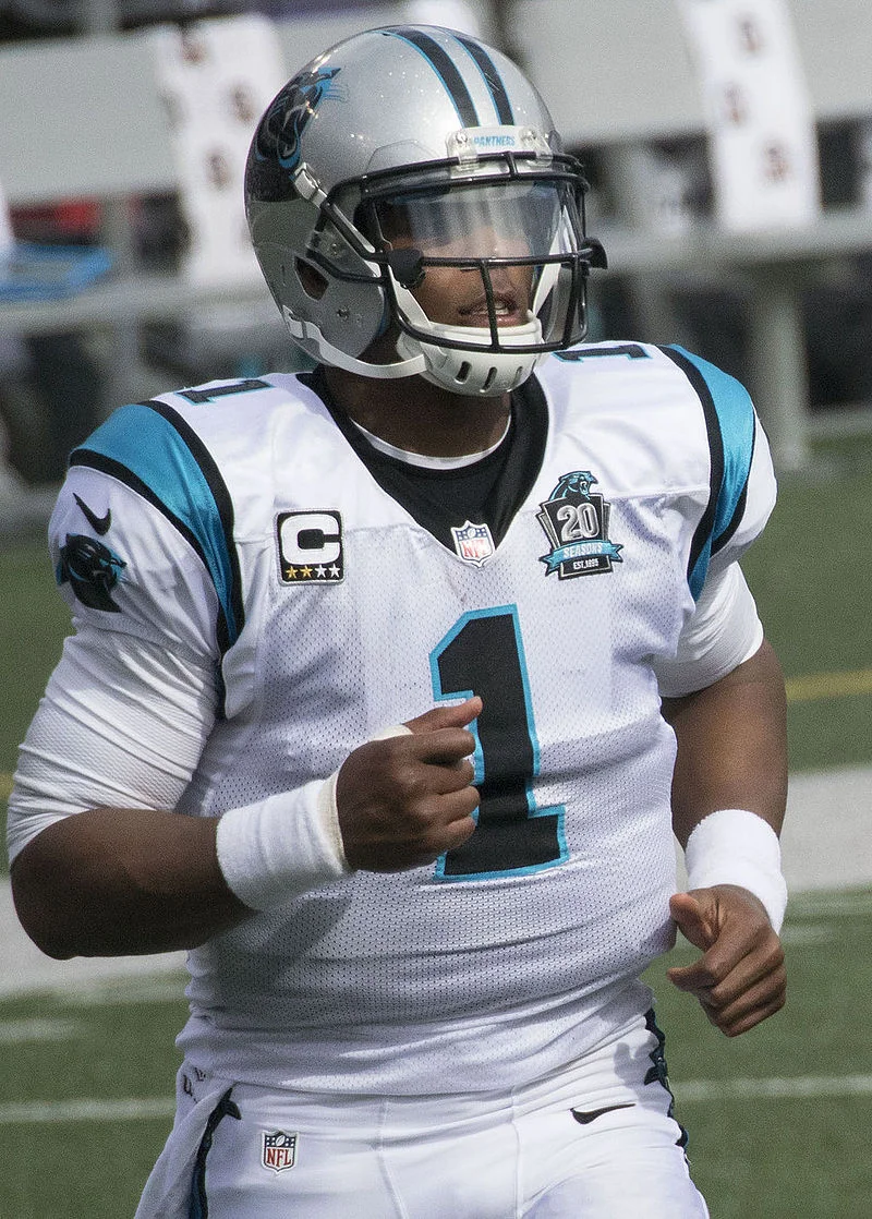 Cam Newton. Photograph by Keith Allison.