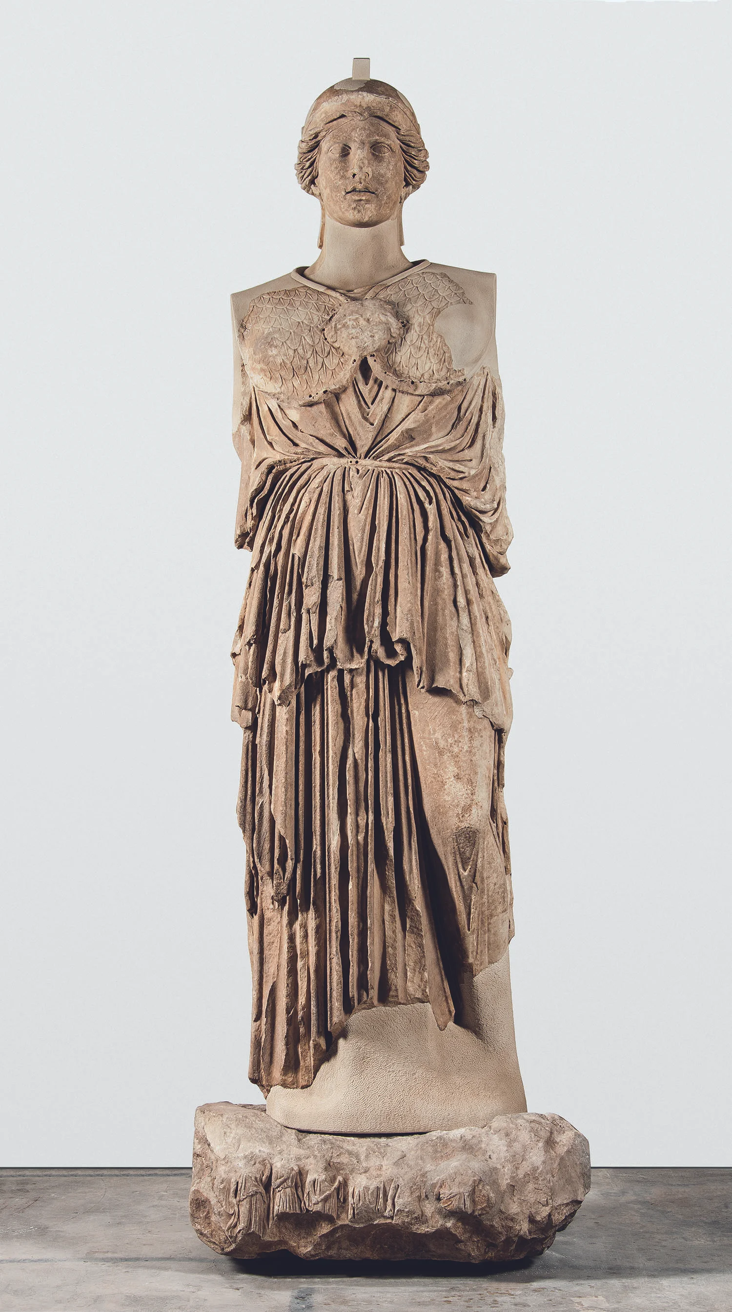 “Statue of Athena Parthenos,” Greek, Hellenistic period, circa 170 B.C., copy of a mid-5th century chryselephantine cult statue of “Athena Parthenos” by Pheidias, marble, Antikensammlung, Staatliche Museen zu Berlin. Image copyright SMB/Antikensammlung.