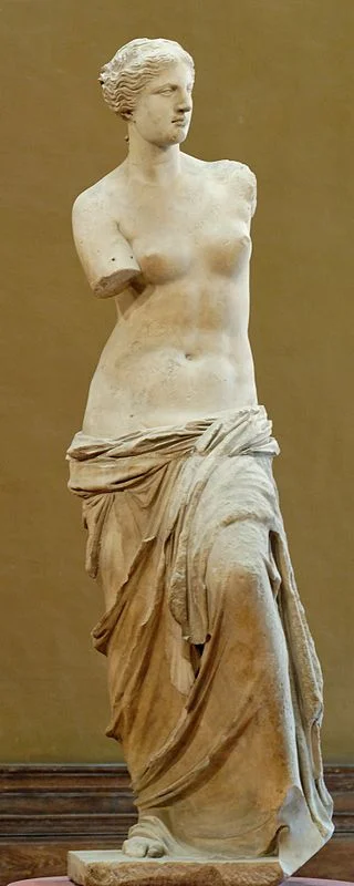 Venus de Milo (circa 130-100 B.C., marble, Musée du Louvre) – vulnerable in her beauty.