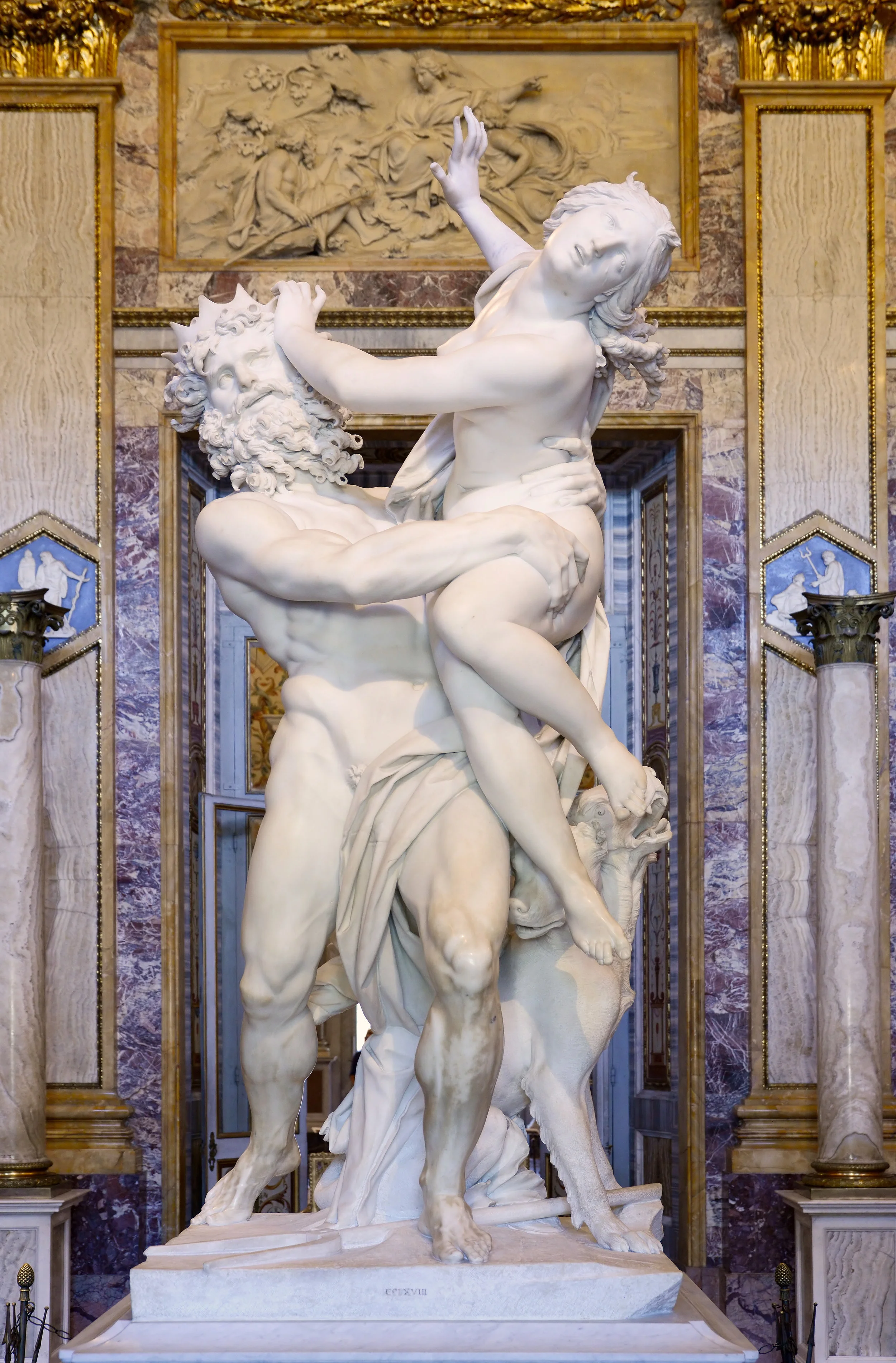 Gian Lorenzo Bernini’s “The Rape of Proserpina (Persephone)” (1621-22), white marble, Galleria Borghese