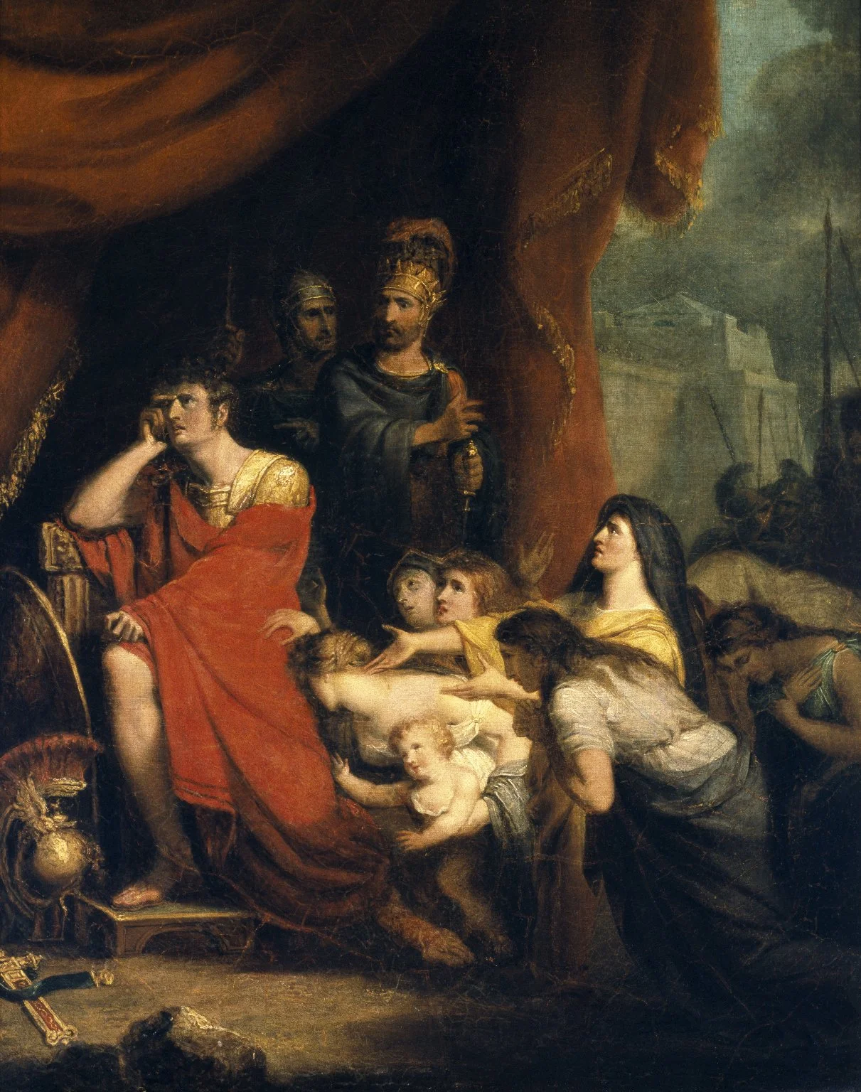 Richard Westfall’s painting of Volumnia pleading with her son, Coriolanus, not to destroy Rome (1800), Folger Shakespeare Library, Washington, D.C.