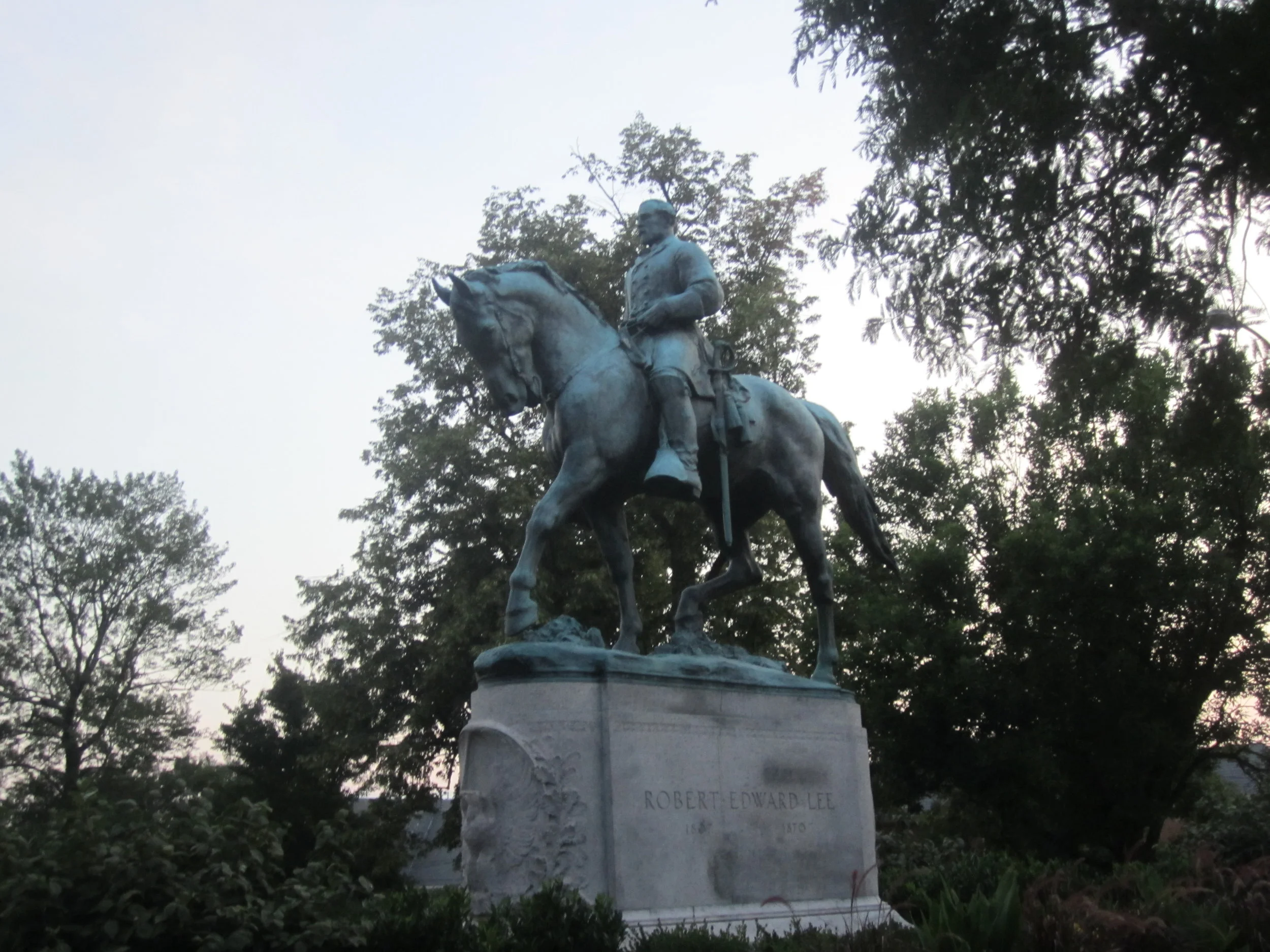 Eye of the storm: The Robert E. Lee statue in Charlottesville, Va. that was the focus of a lethal white supremacists’ rally on Saturday.