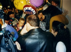 Tonya Harding returning from Norway in 1994