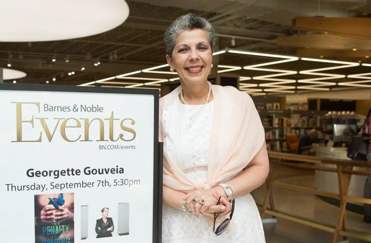 At a book event and signing at the Eastchester Barnes & Noble.
