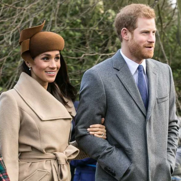 Meghan Markle and Prince Harry attend church at Sandringham on Christmas Day. Photograph by Mark Jones.