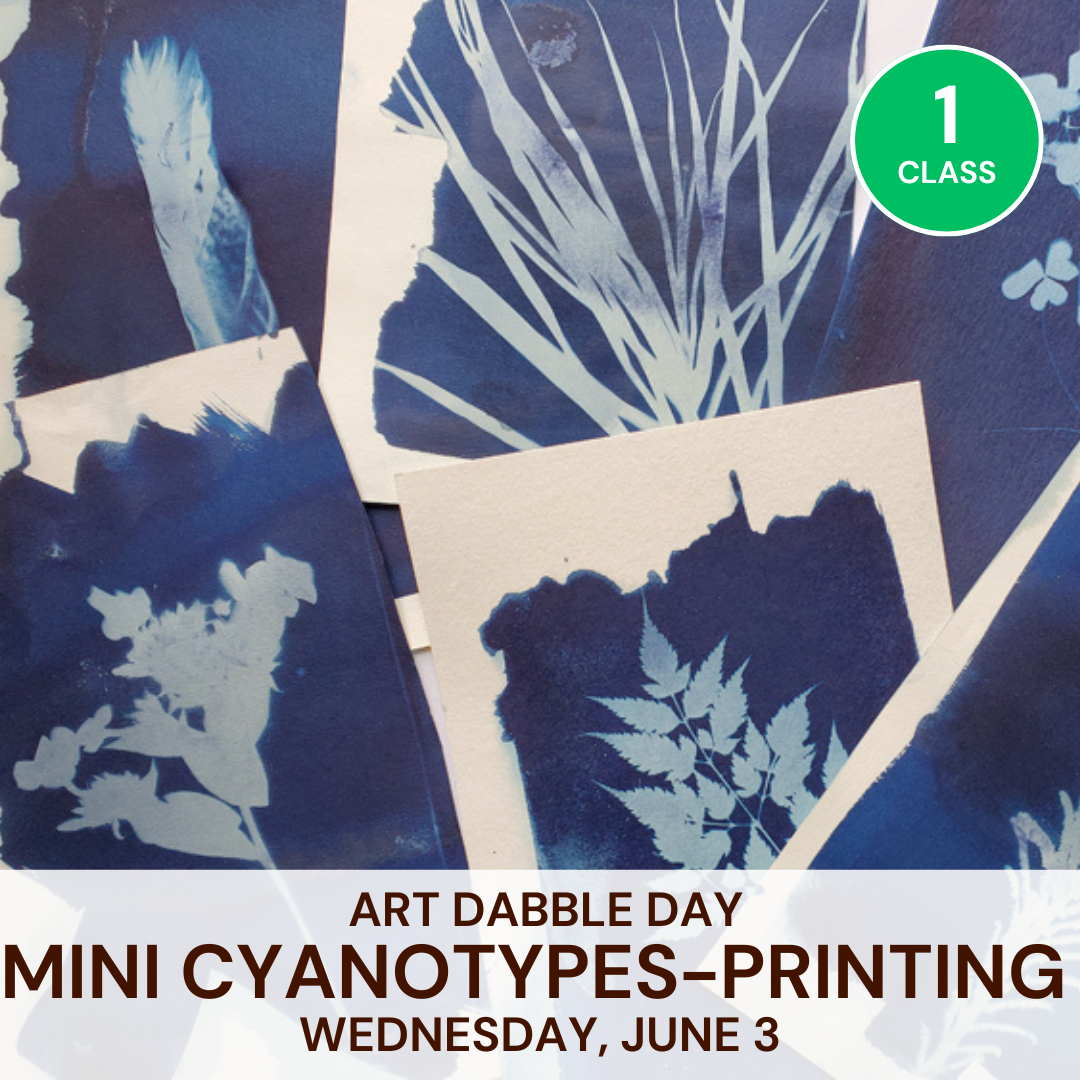 June 3: Art Dabble Day-Mini Cyanotypes (sun prints)