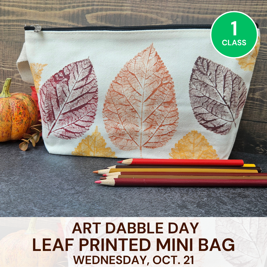 Art Dabble Day: Leaf printed mini bag