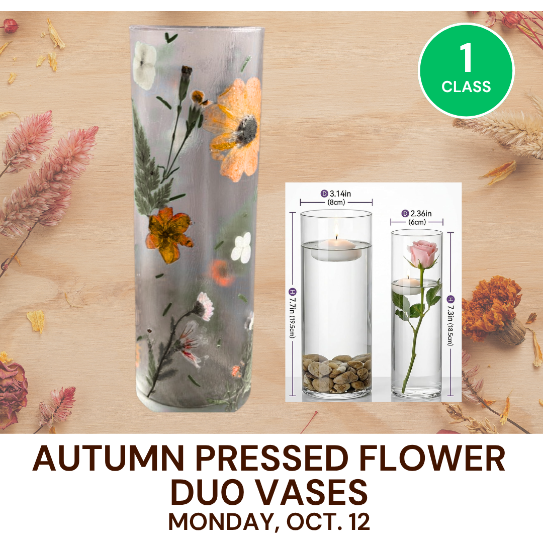 Autumn Pressed Flower Duo Vases