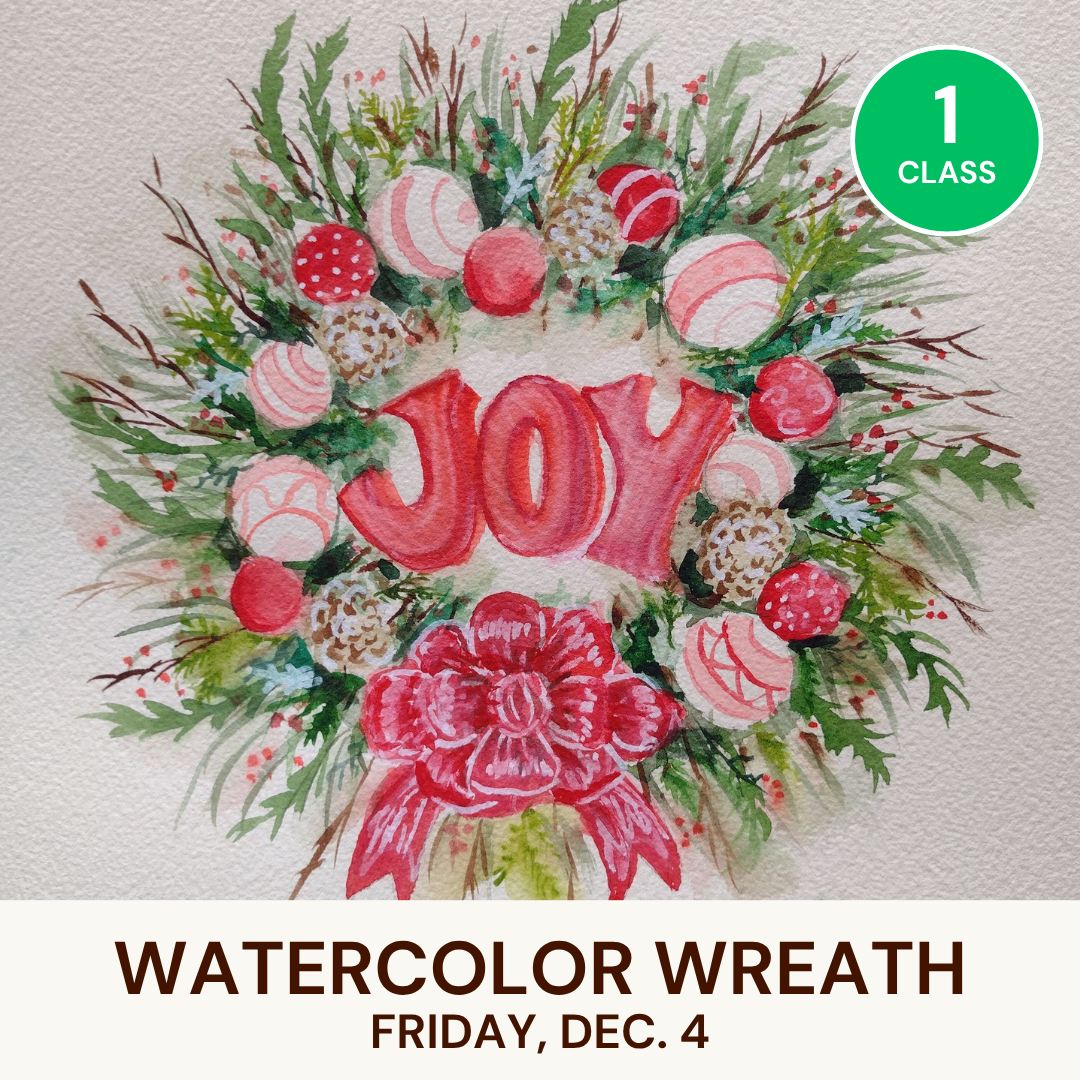 Watercolor Holiday Wreath 