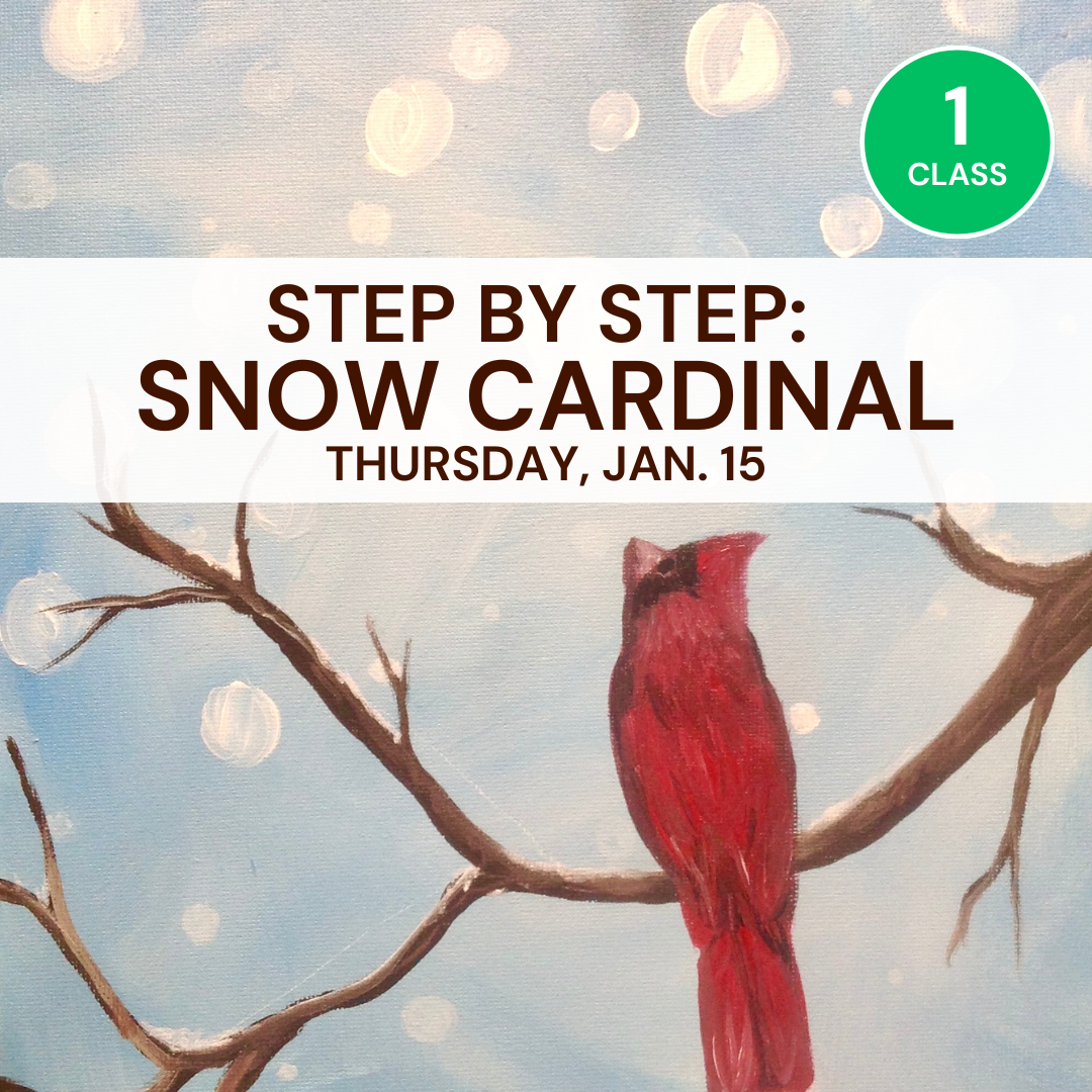 January - Step By Step: Snow Cardinal