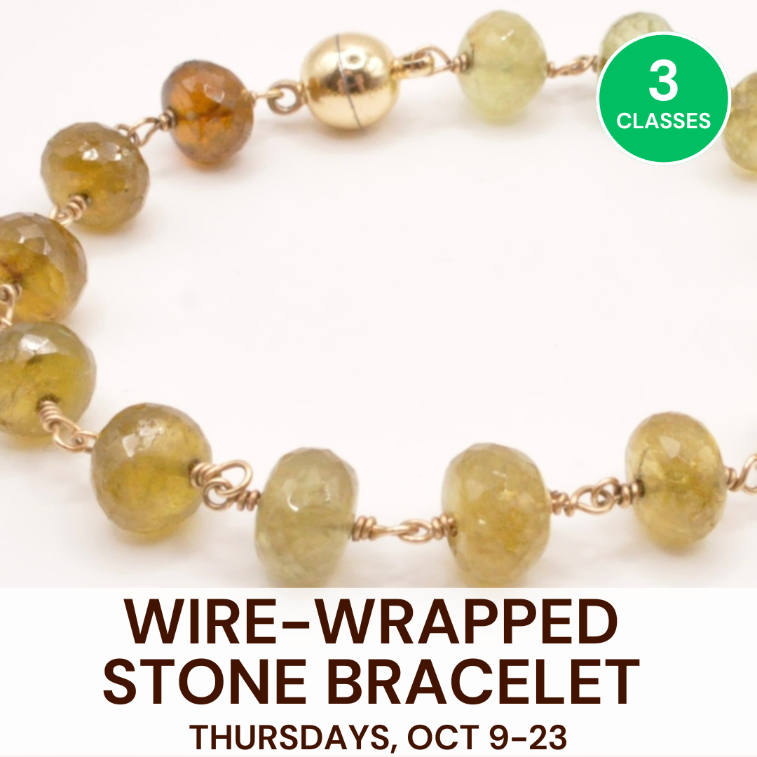 Oct: Wire-Wrapped Stone Bracelet
