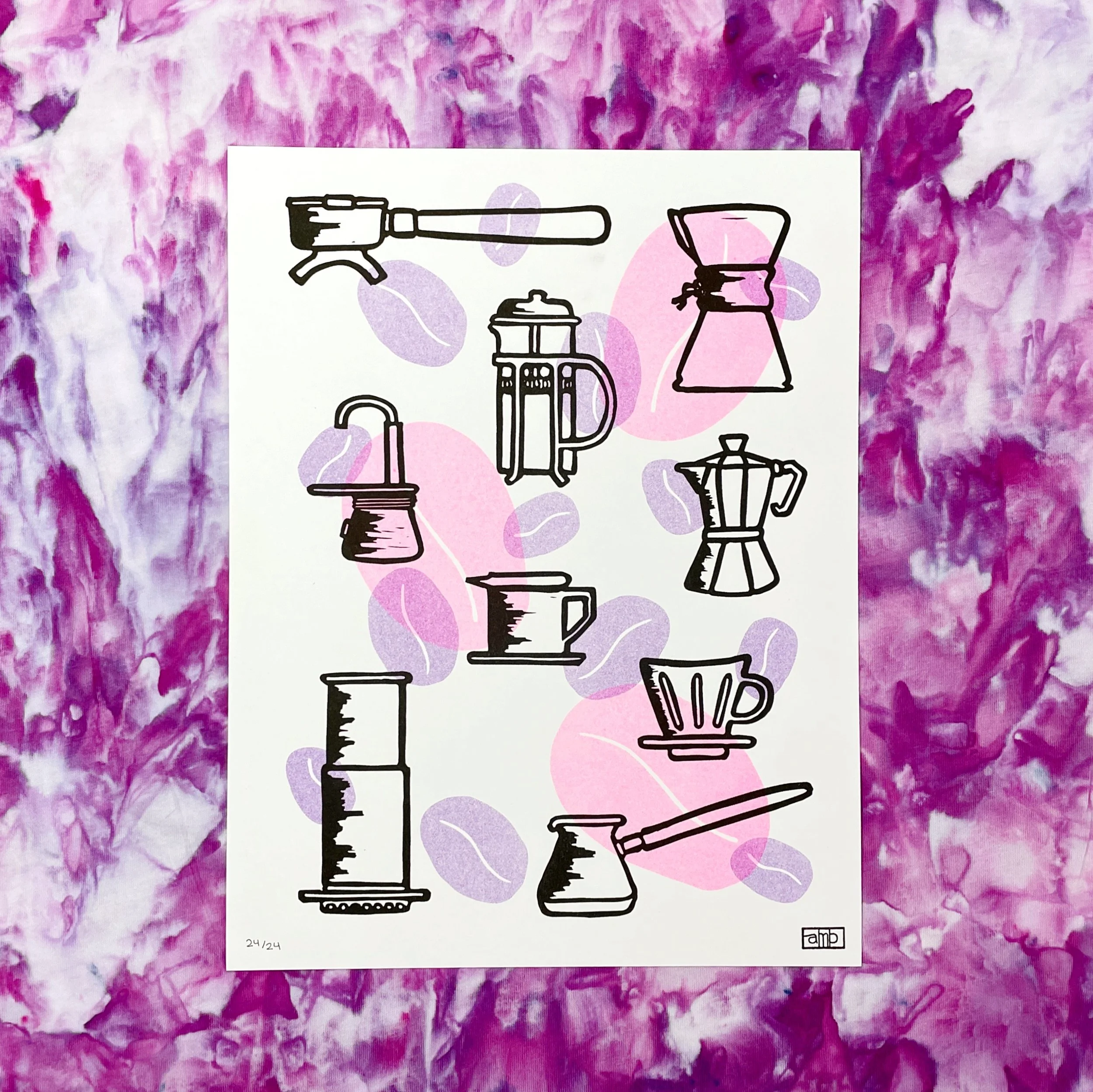 Choose Your Brew Risograph Print