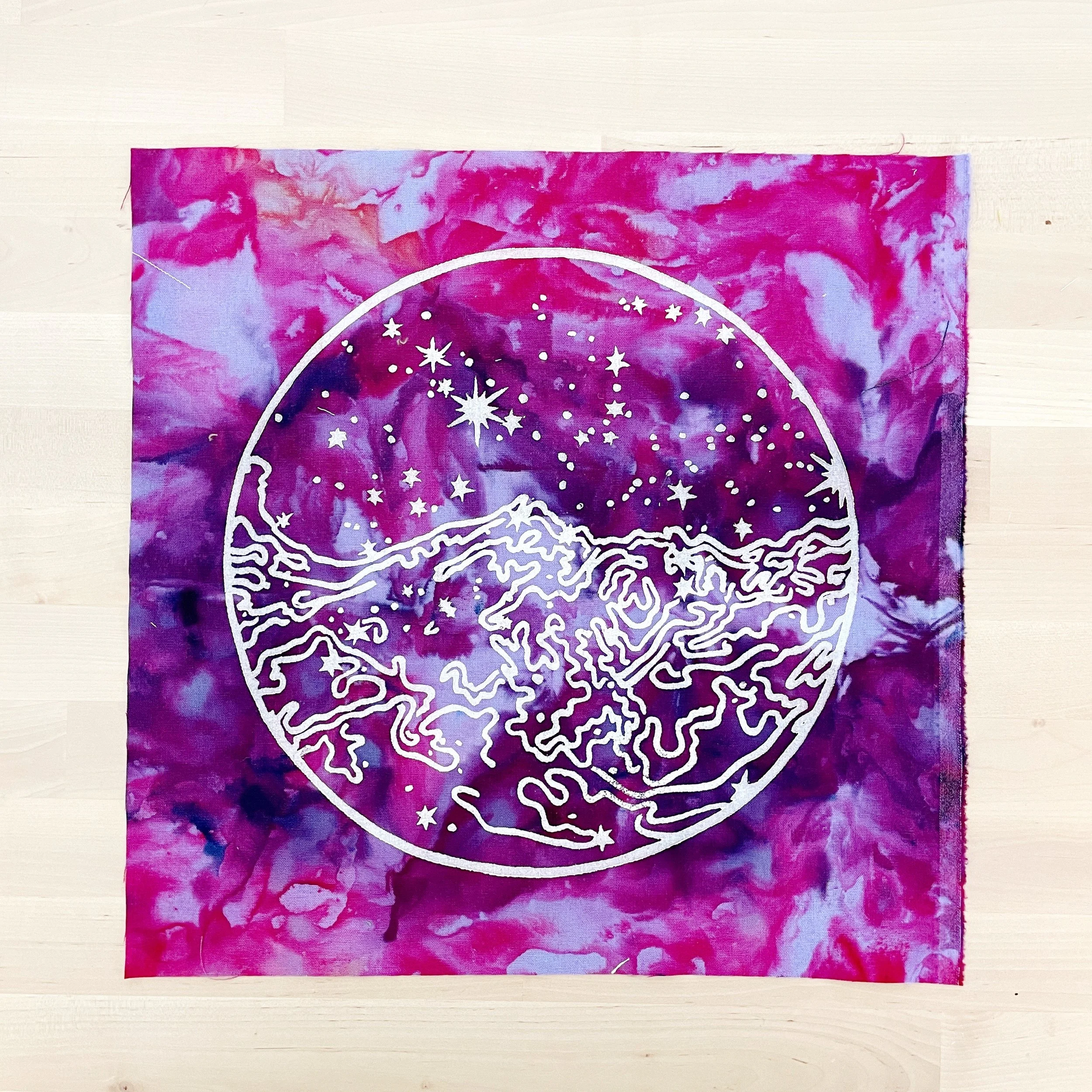 Carina Nebula Block Printed Linen Patch