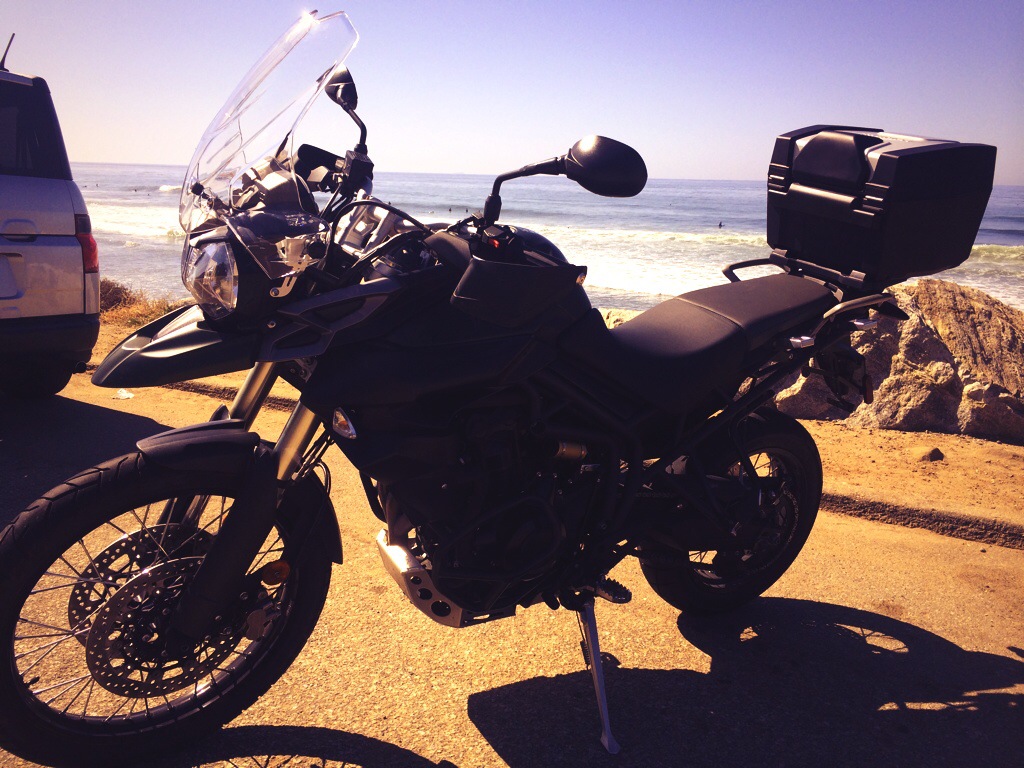 My bike for the PCH; a Triumph Tiger 800 XC.