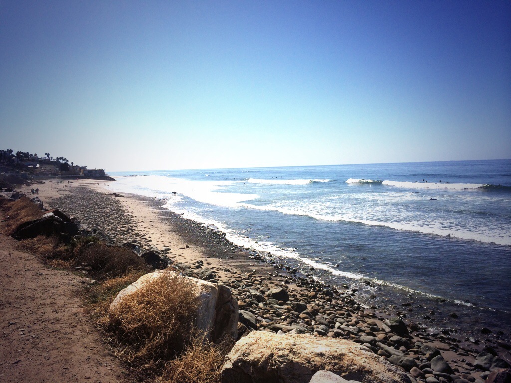 Rocky beaches off the coast of Malibu.