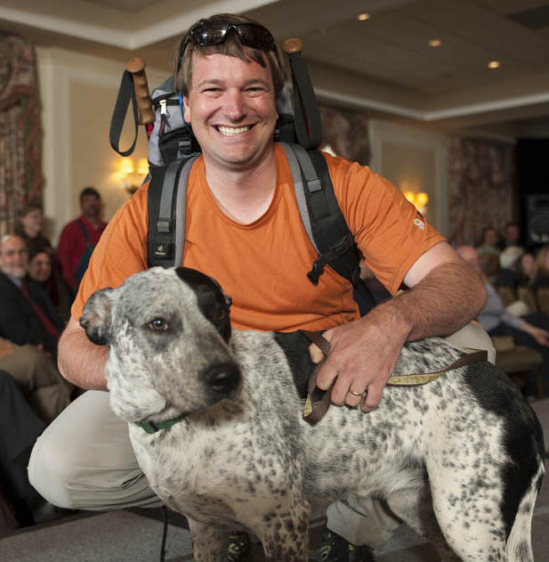 RO Director Pete Eshelman and his pup Cinder.