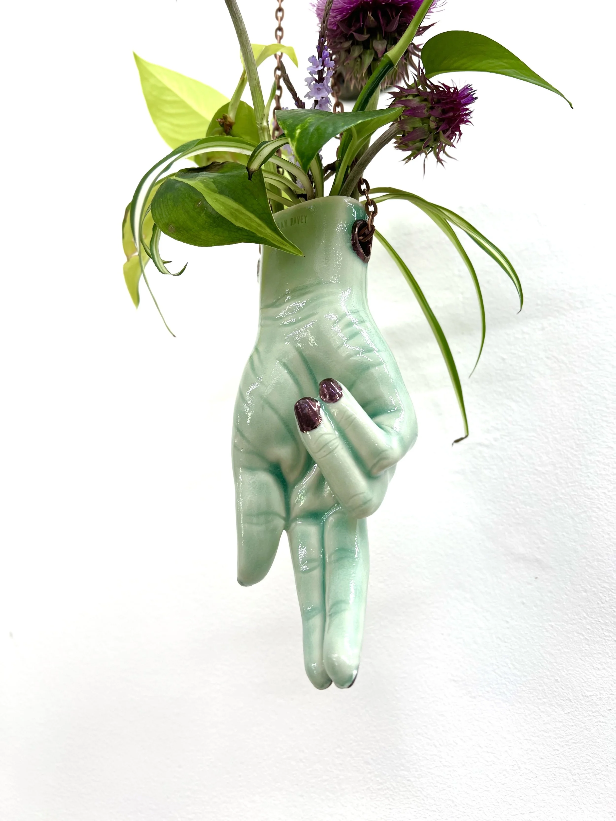 Teal Celadon two finger Right Hand Planter_03.jpg