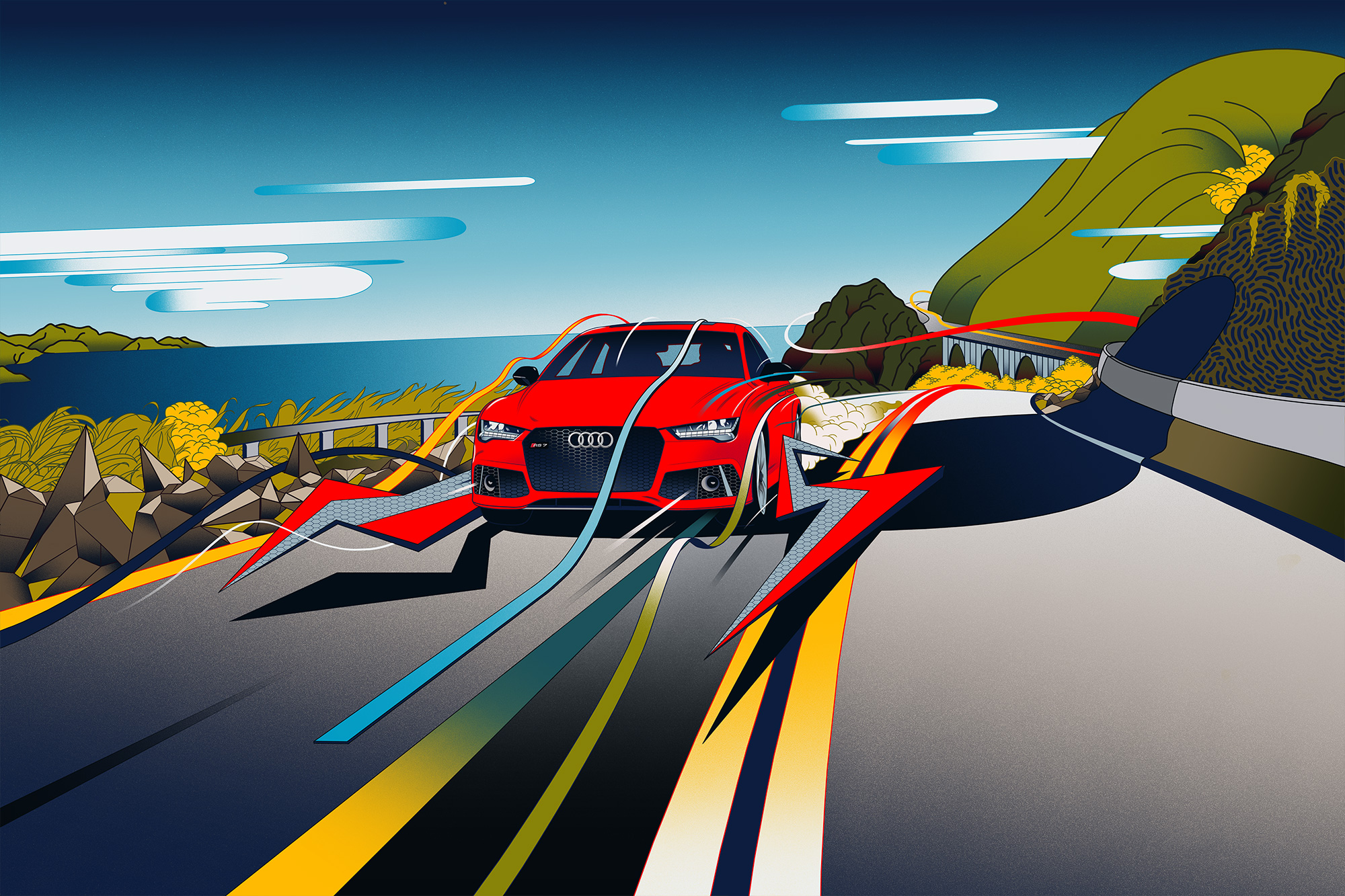 Audi RS7 Artwork Illustration