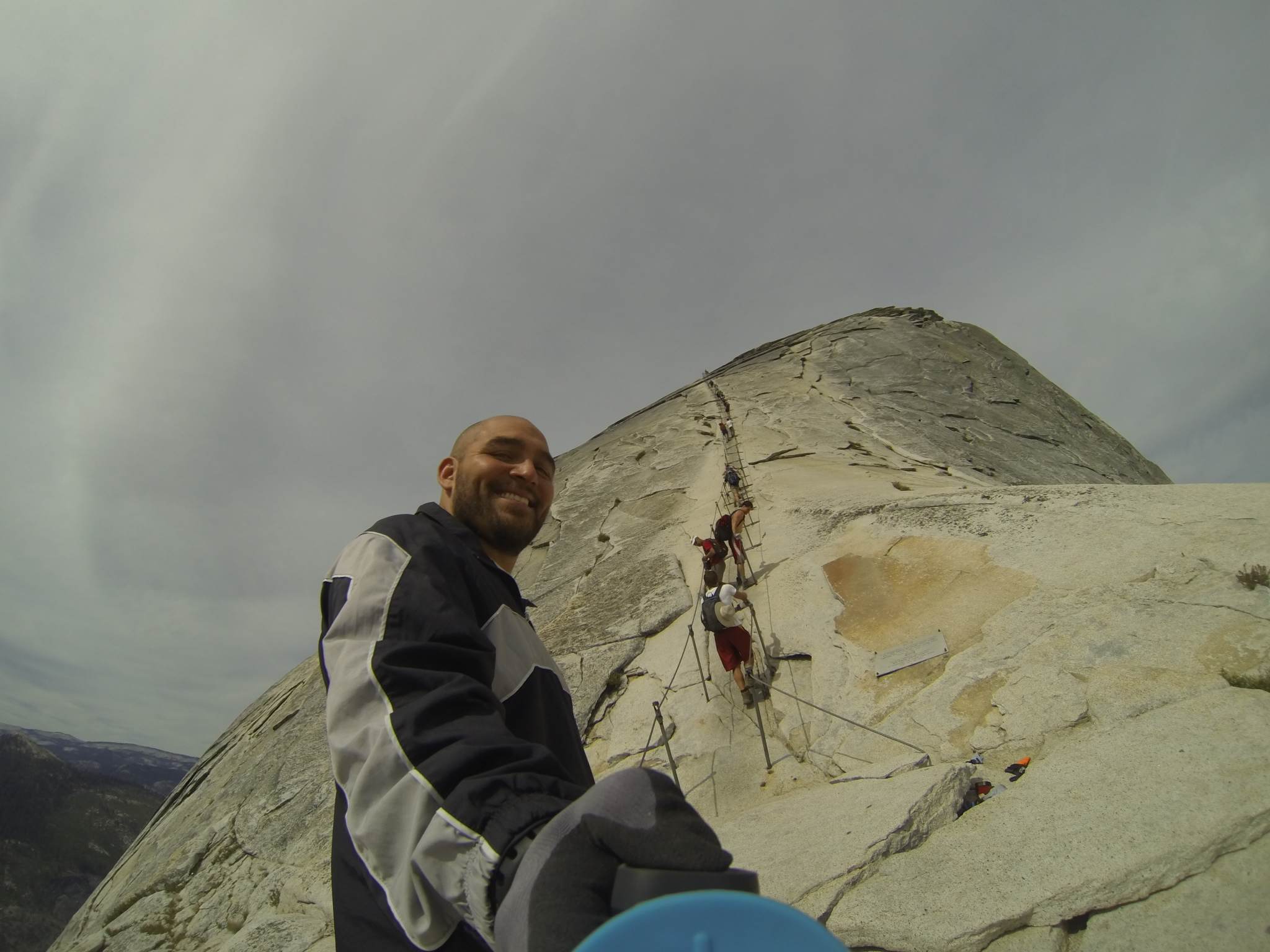 Climbing half dome in Yosemite