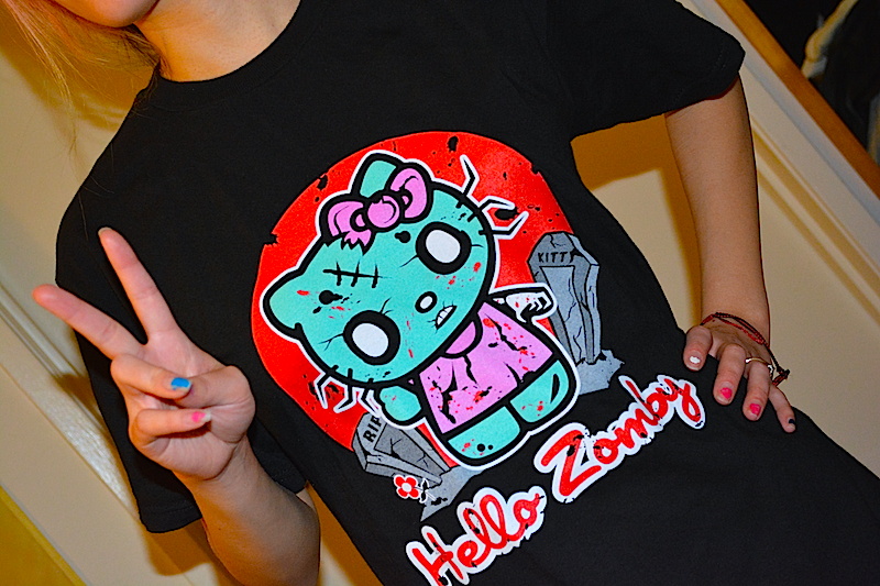  The amazing&nbsp; Hello Zombie &nbsp;t-shirt, by TeeNoEvil (Zany Zombie Shirts).&nbsp; © West of The Rockies 