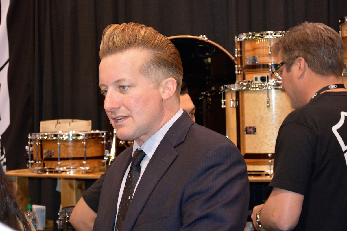 Tré Cool being très cool, NAMM 2015.