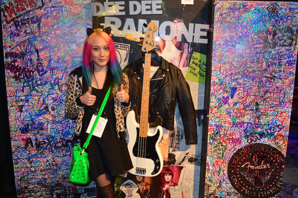 Dee Dee Ramone shrine @ Fender. NAMM 2015. ©WoTR Radio