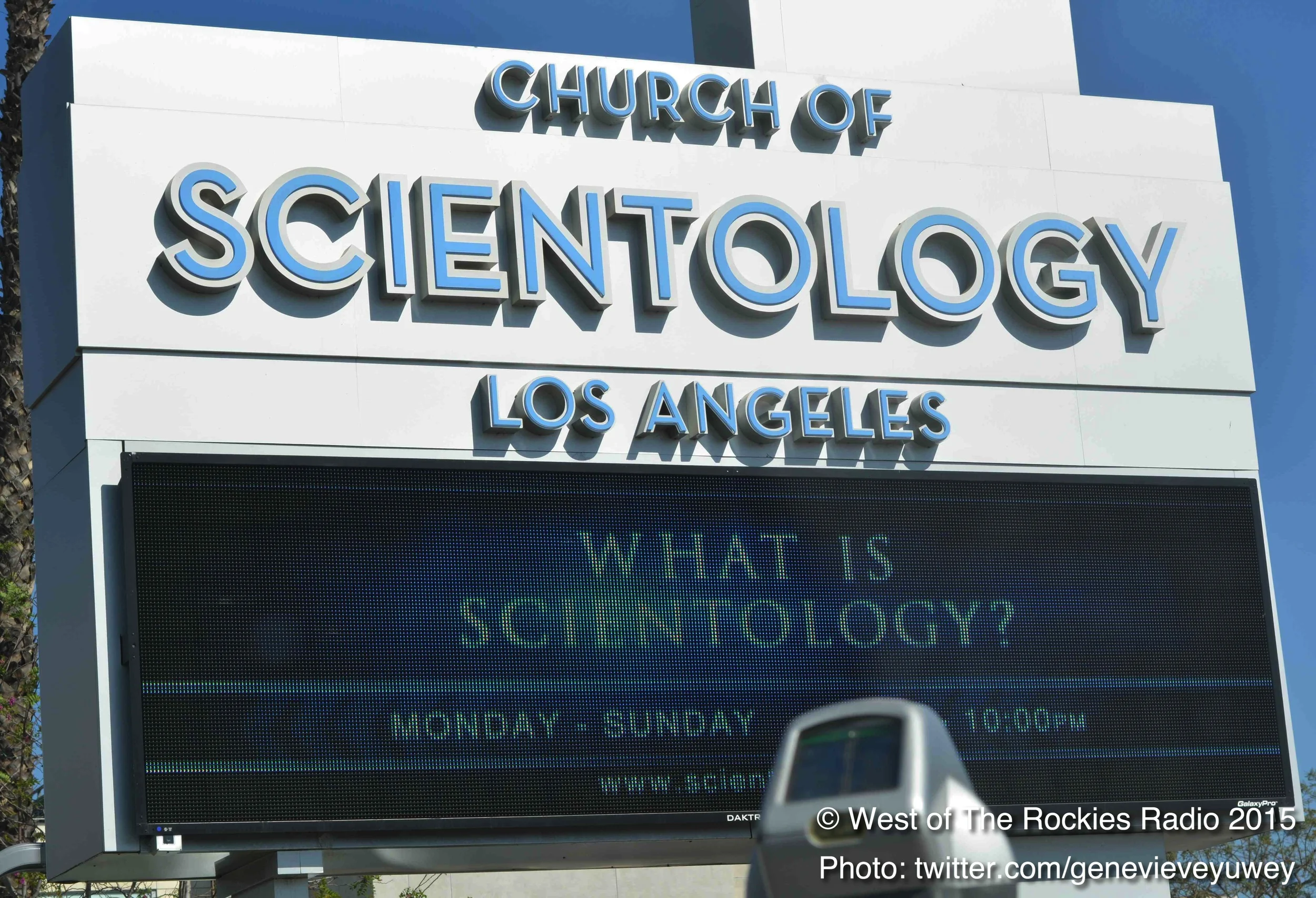 One of the signs outside the "Big Blue" on Sunset.