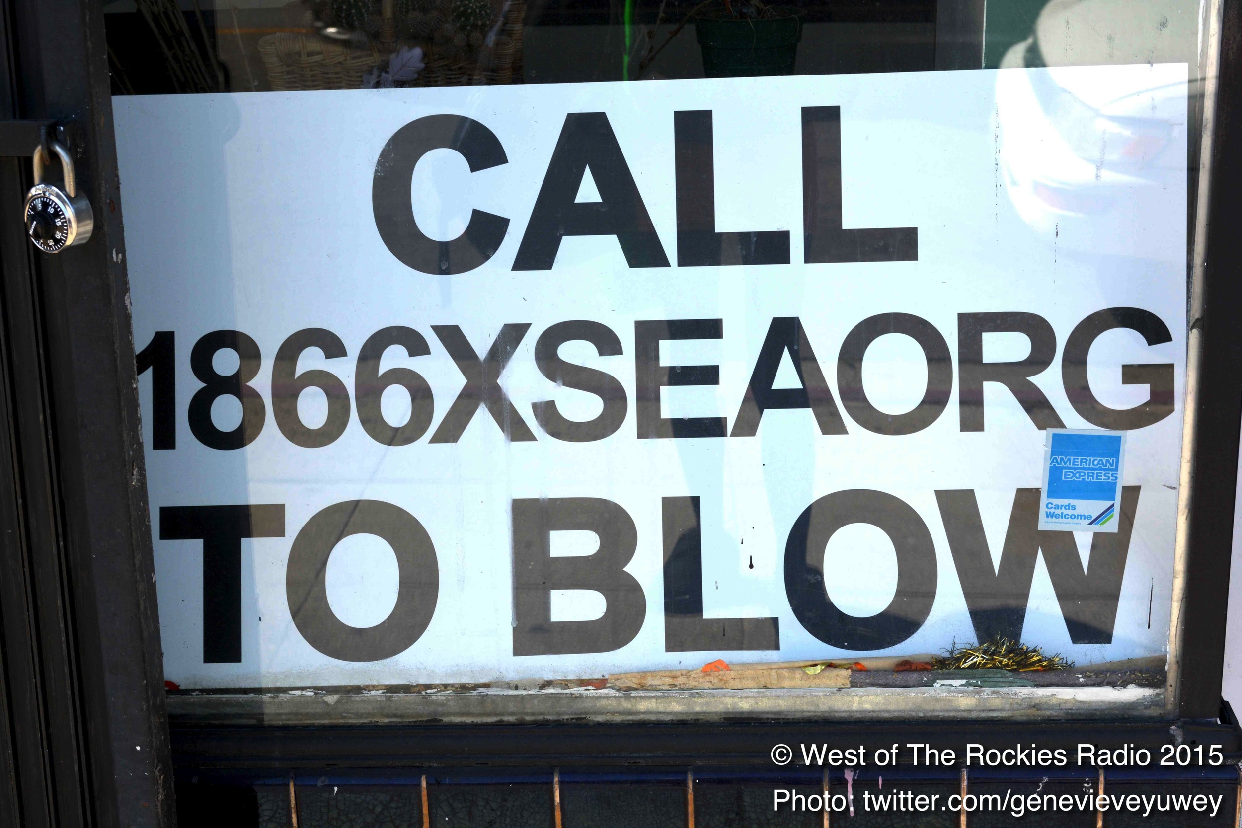 Sign on Lynn's shop-front window.