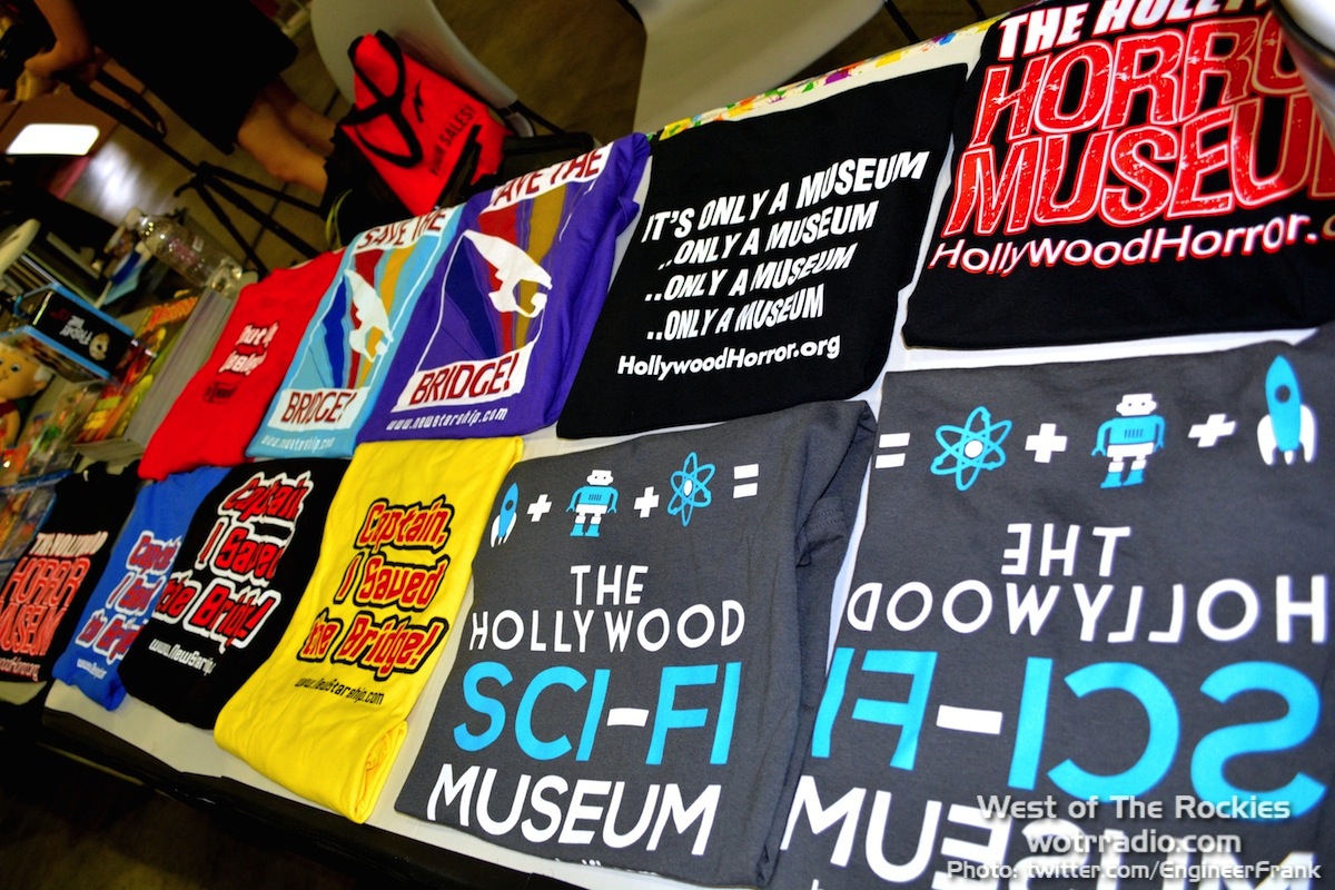 Awesomely nerdy merchandise at the Hollywood Sci-Fi/Horror Museum booth.