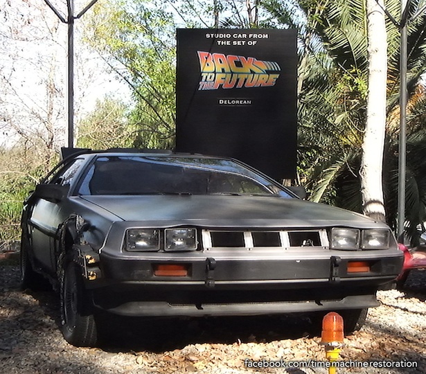 The DeLorean Time Machine, on display at Universal Studios on their Studio Tour, Los Angeles.
