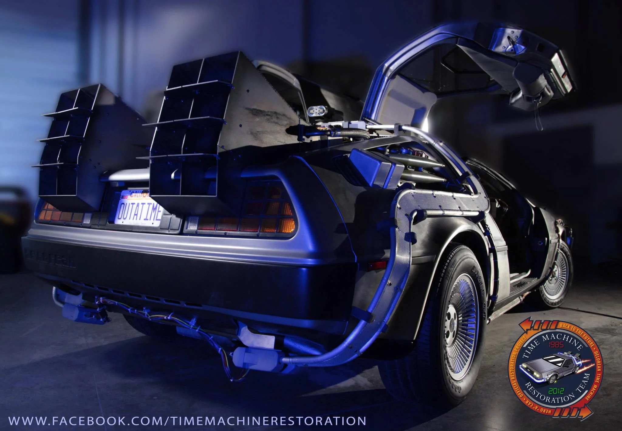 The DeLorean Time Machine, restored to its full glory.