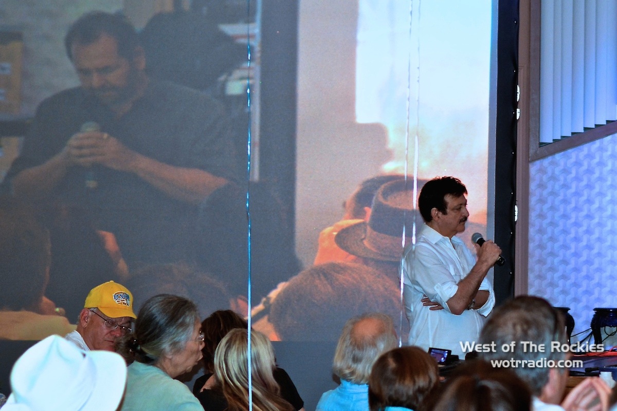 George Noory being serenaded during his Birthday celebration.