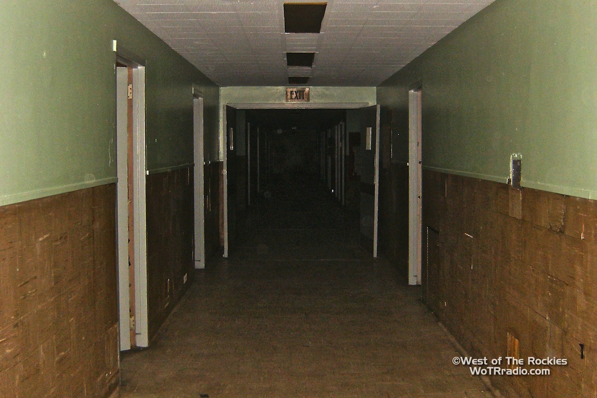 One of the many long, dark hallways in the abandoned Linda Vista Hospital - April 2011 ©WoTRradio