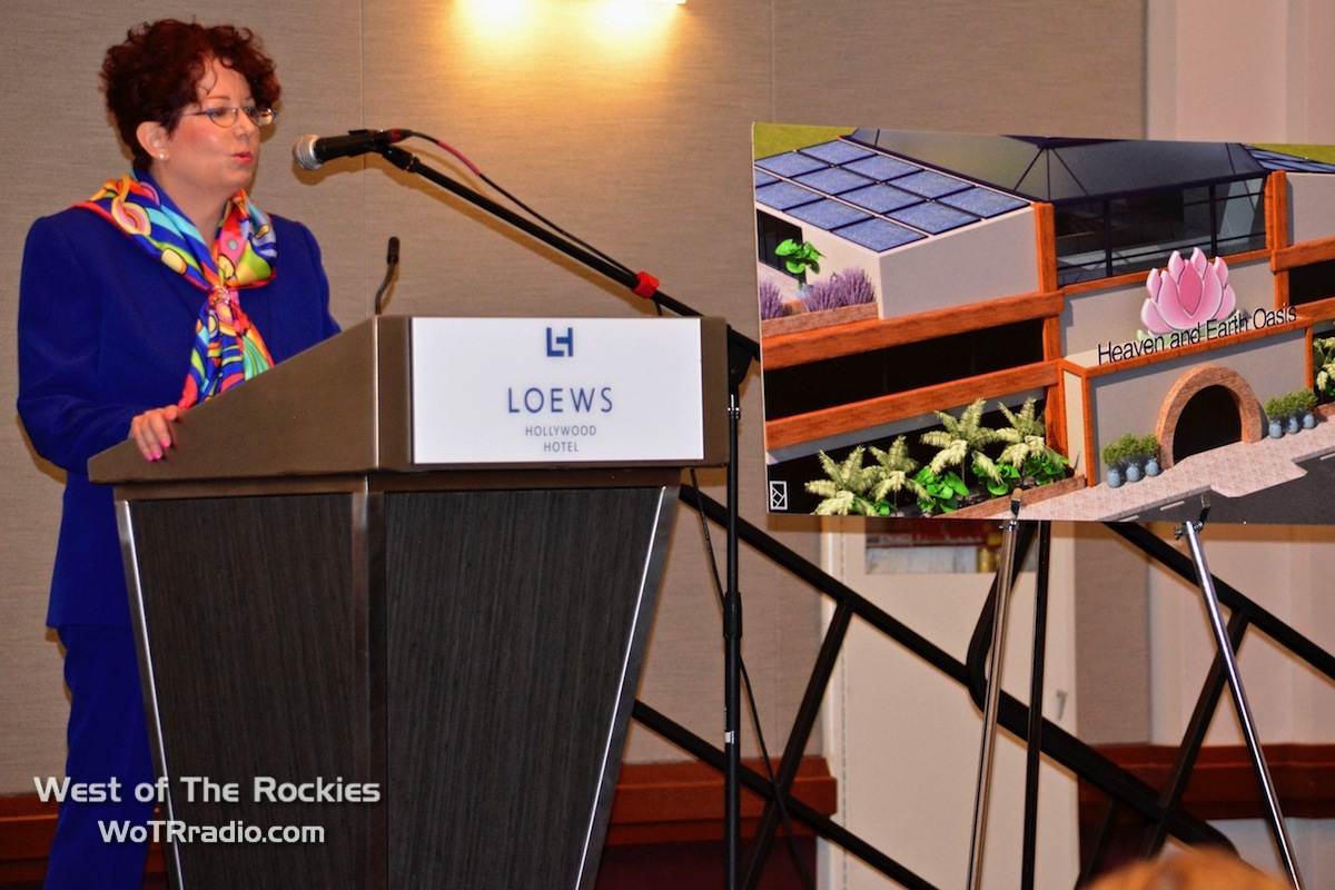 Valerie Heath, Founder of Heaven and Hearth Oasis speaking at their 4th Annual Fundraiser in Hollywood, California.