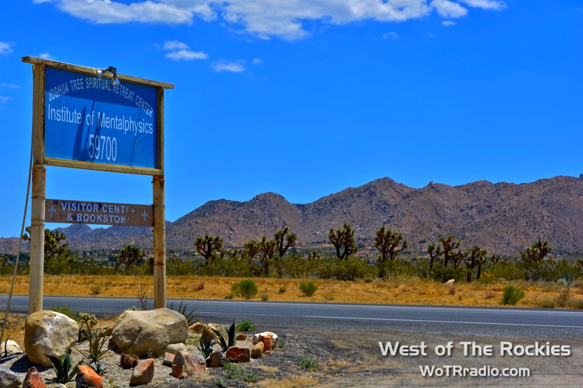 The entrance to the Joshua Tree Retreat Center right off of 29 Palms Highway in Joshua Tree, California.