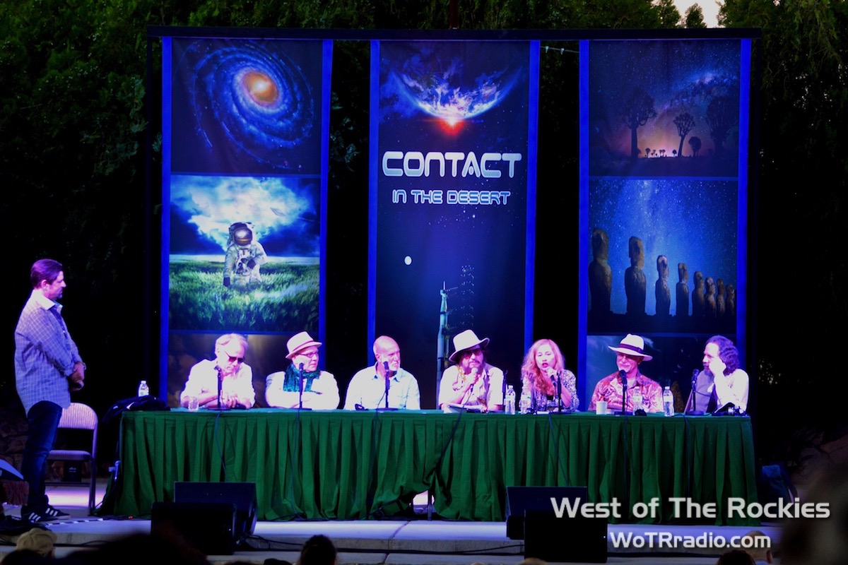 Panel - Forbidden Archeology: Ancient Civilizations & Their Stellar Connections, hosted by Jimmy Church. Pictured (from left to right) Jimmy Church, Graham Hancock, Andrew Collins, Robert Bauval, JJ Hurtak, Desiree Hurtak, Carl Lehrburger and Robert Schoch.