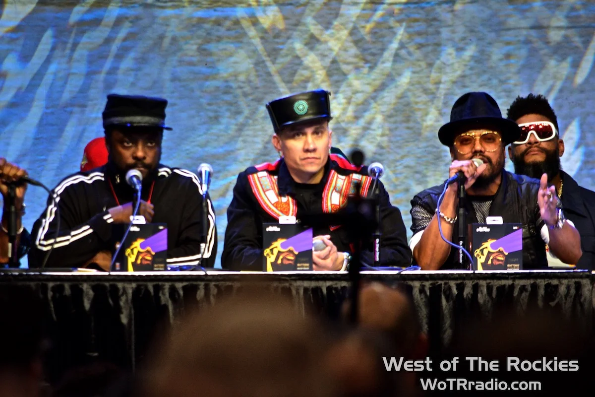 From left: will.i.am, Taboo & apl.de.ap of The Black Eyed Peas.