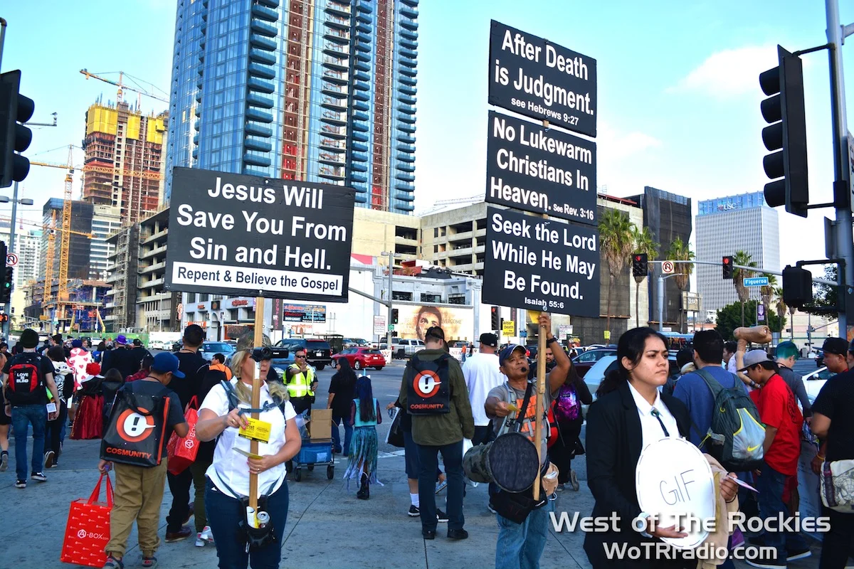 Preacher wars!!! Two opposing churches were present on Saturday, each claiming the other was false. ¯\_(ツ)_/¯