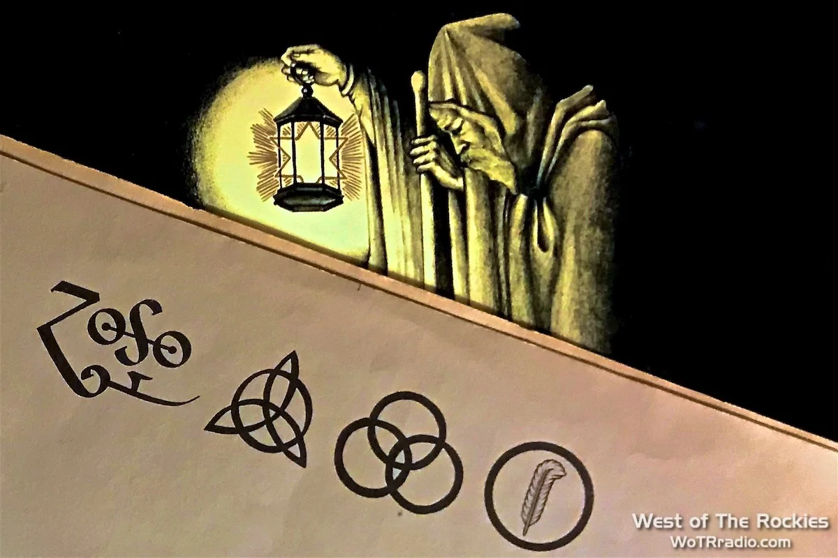 The inside cover of Led Zeppelin IV depicts the Tarot card, "The Hermit," while the album sleeve came adorned with four symbols, each representing a member of the band.