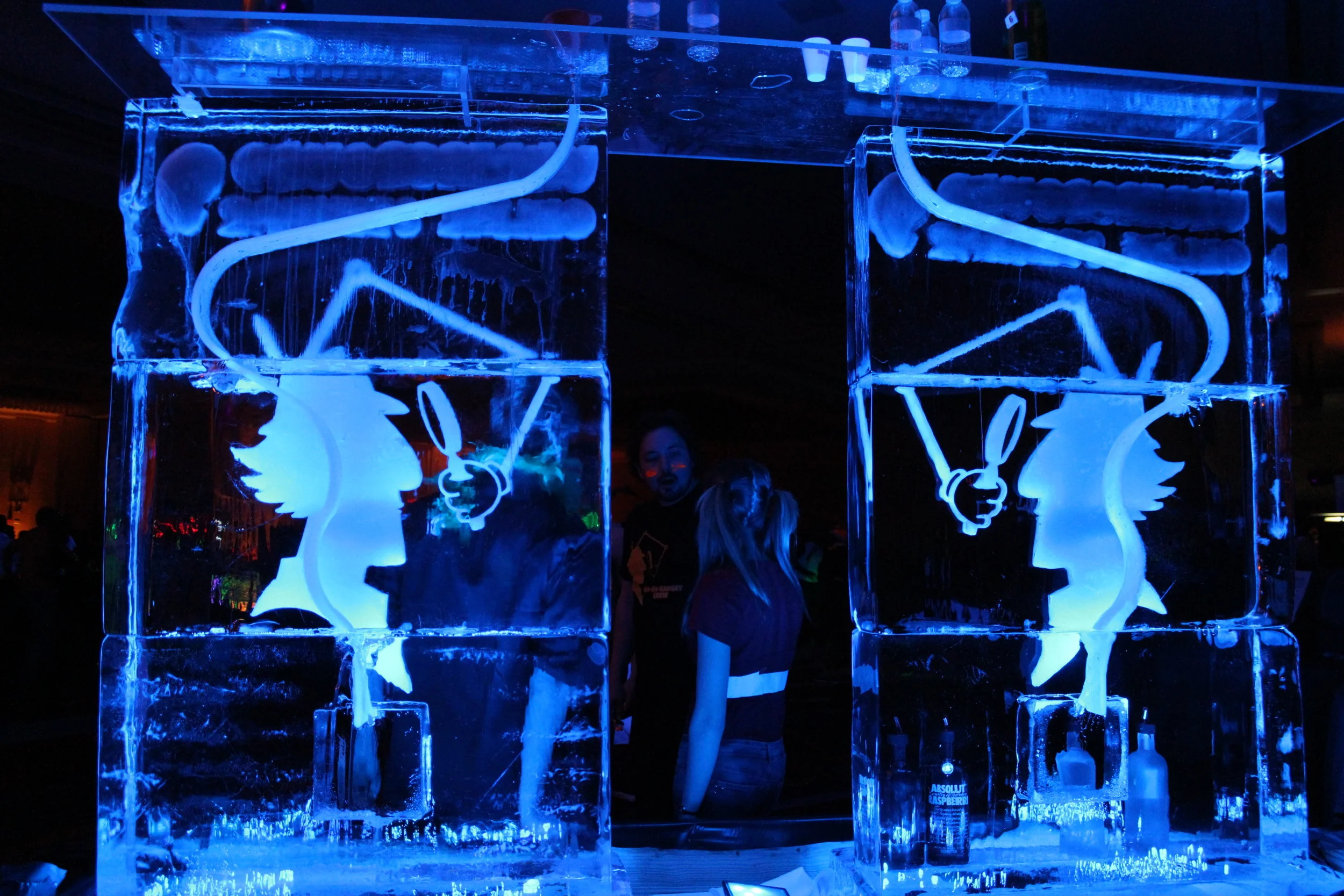 Double Funnel Luge Ice Bar