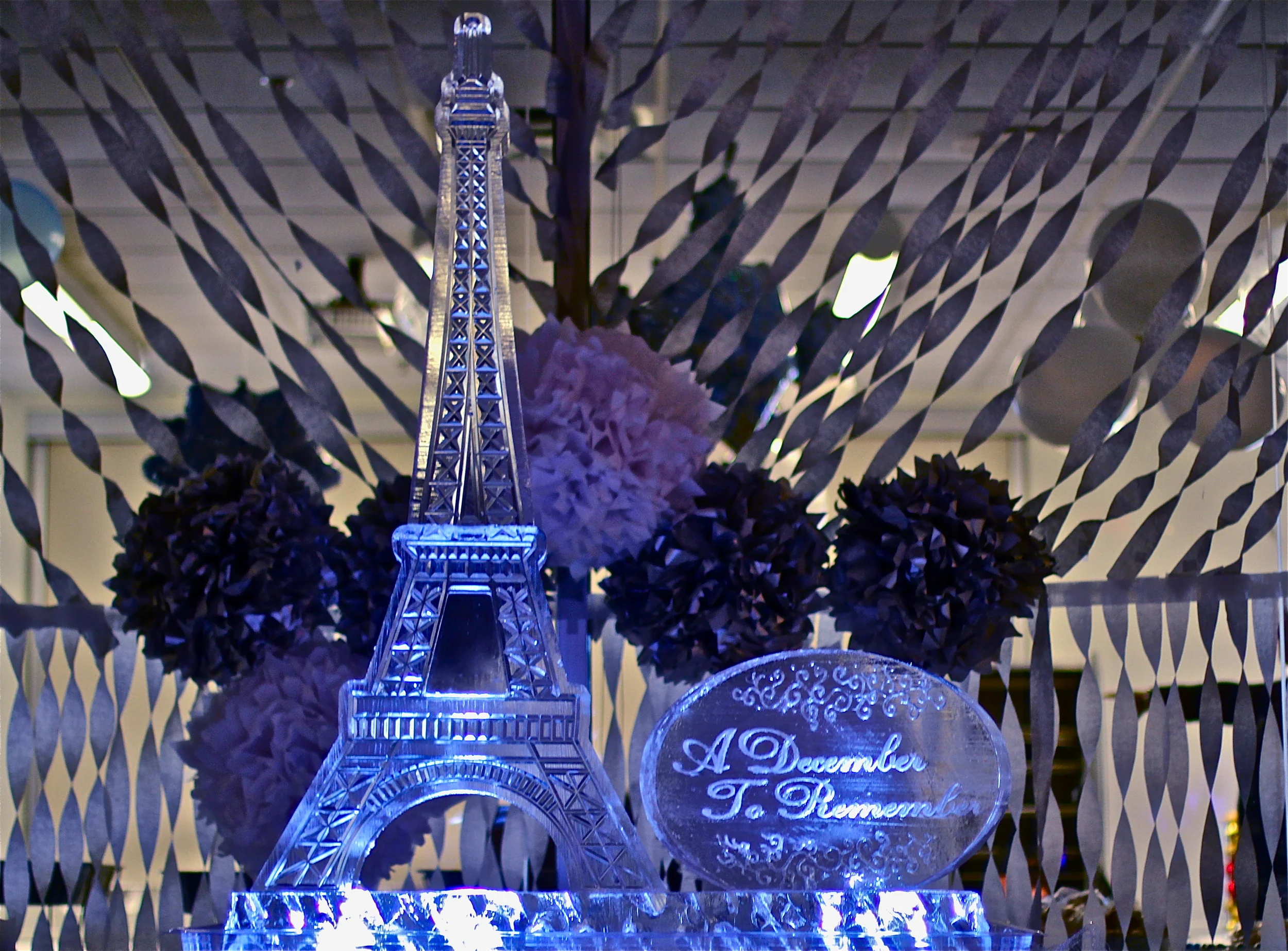 Eiffel Tower Ice Sculpture by Ice Lab Ice Sculptures