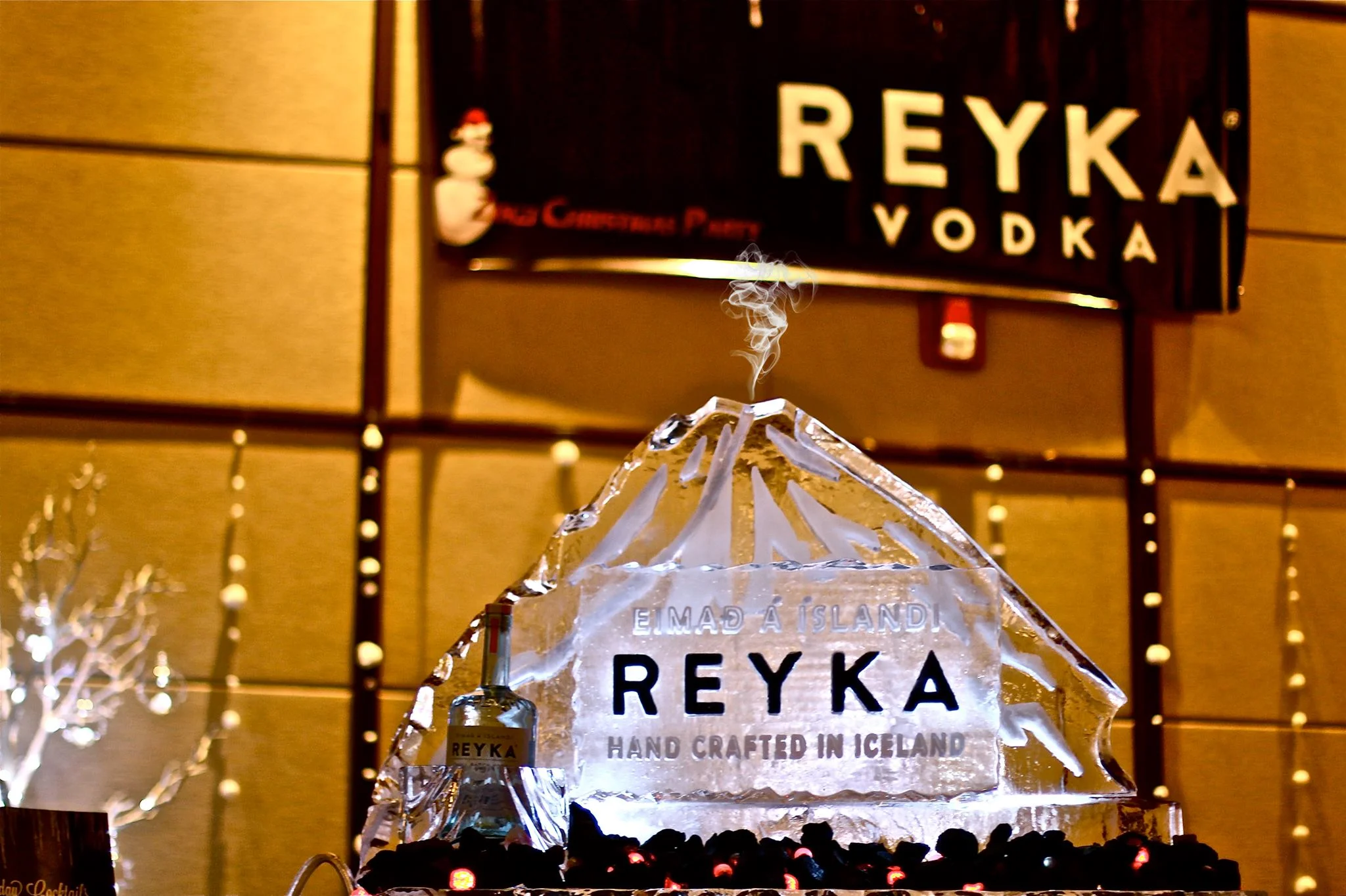 Reyka Ice Luge with Dry Ice Smoke