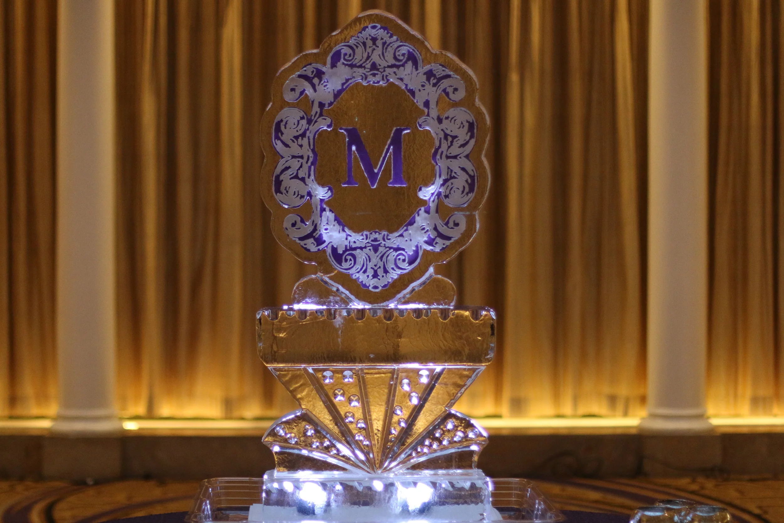 Wedding Ice Sculpture Monogram Carving