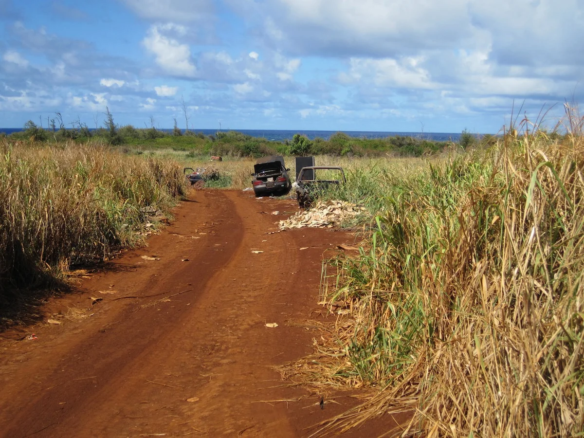 Garbage dumping - a priority wildfire concern for Anahola Hawaiian Homes residents.