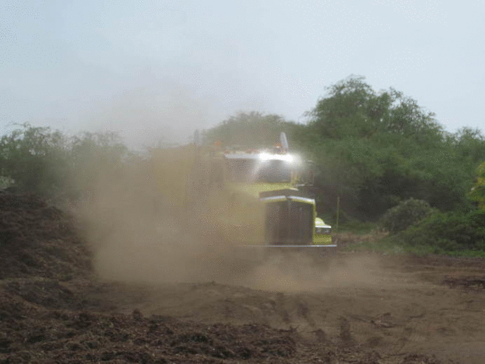 Here's what the mulching process looks like (with Mr. Hackstedde in the middle of the action.)