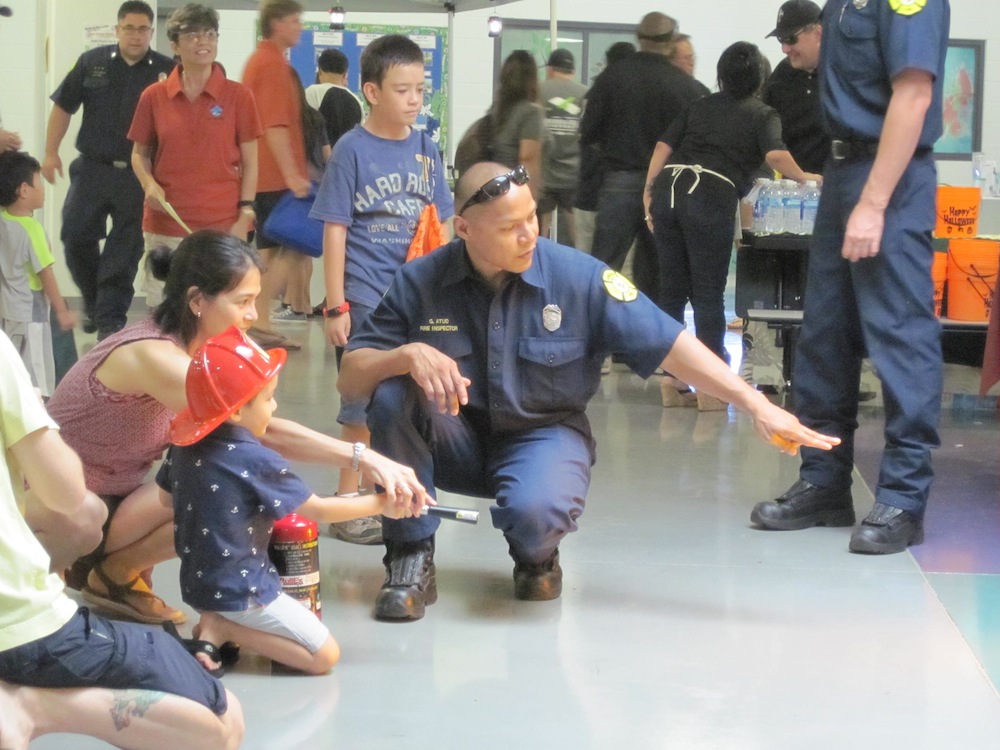 Our partners from Honolulu FD give fire extinguisher trainings to all ages.