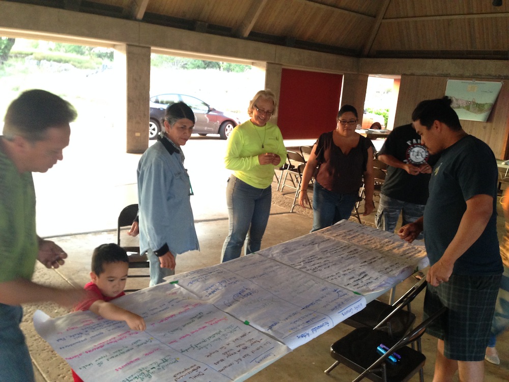 Even the younger ones took part in placing stickers on their favorite priority actions.