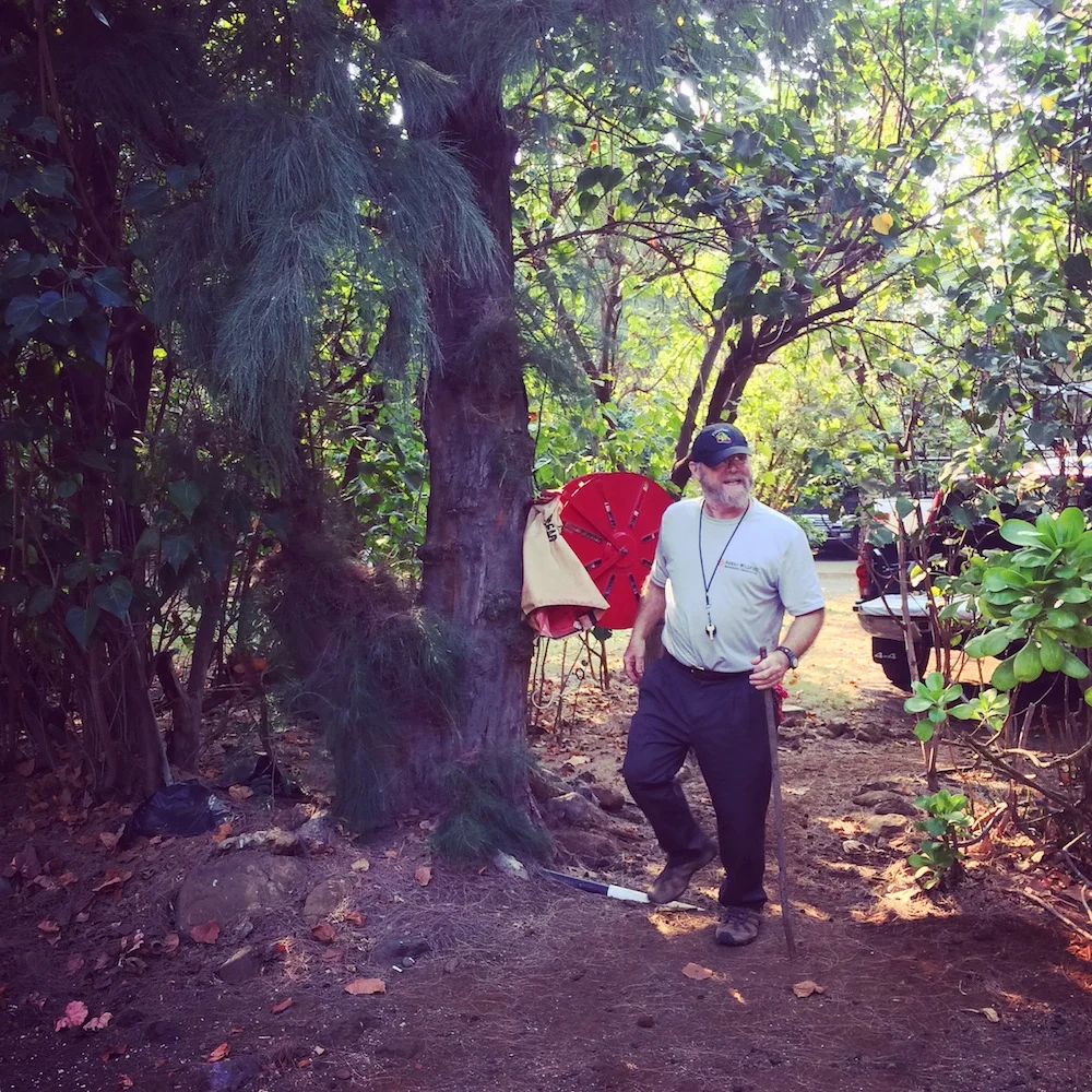 HWMO's VP Sam Patten is giddy to find a community fire hose.